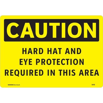Picture of Brady Polyethylene Rectangle Yellow English PPE Sign part number 102461 (Main product image)