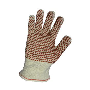 Global Glove 4195NB2 Gray/Red Large Cotton Work Gloves - Nitrile Palm Only Coating - 4195NB2/LG