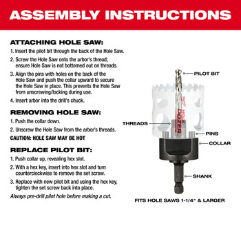 Milwaukee hole saw online drill bit