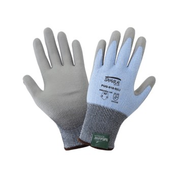 Global Glove Samurai Glove PUG-918 Light Blue Large Cut-Resistant Gloves - ANSI A2 Cut Resistance - Polyurethane Coating - PUG-918-9(L)