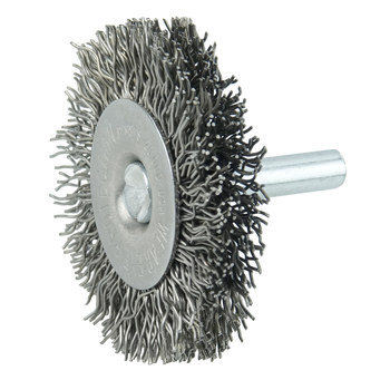 Weiler Steel Radial Bristle Brush - 2 in Outside Diameter - 0.014 in Bristle Diameter - 17957