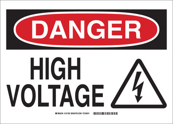 Picture of Brady B-401 Polystyrene Rectangle White English Electrical Safety Sign part number 131700 (Main product image)