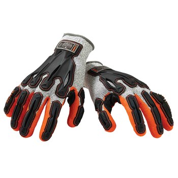 Ergodyne Proflex 922CR Orange/Black Small Cut-Resistant Gloves - ANSI A3 Cut Resistance - Nitrile Full Coverage Coating - 17092