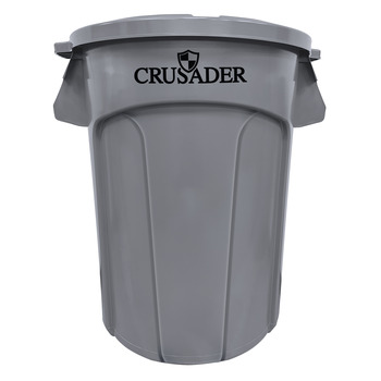 Picture of Quantum Storage CTC-44GY Crusader Round 44 gal Gray Polyethylene Heavy-Duty Utility Container (Main product image)