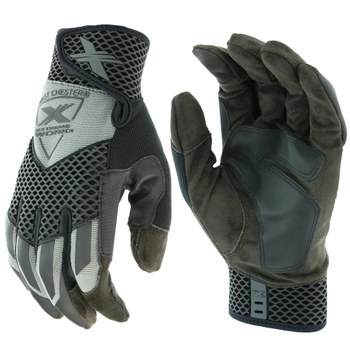 Picture of West Chester Extreme Work Knuckle KnoX 89303GY Gray Small Synthetic Leather/Spandex Full Fingered Work Gloves (Main product image)