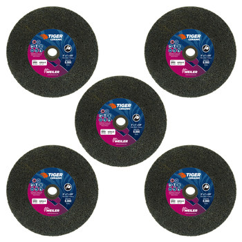 Weiler Tiger Ceramic Portable Snagging Wheel 68401 - Type 1 (Straight) - 6 in - Ceramic - 16 - R