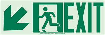 Picture of Brady Bradyglo B-985 Polyester / Polystyrene Rectangle White English Exit Sign part number 114665 (Main product image)