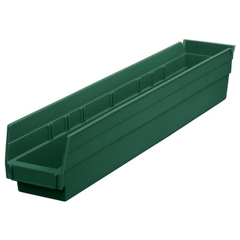 Akrobin Shelf Bins, Storage Container 23-5/8" x 4-1/8" x 4" Hunter Green (36 Case)