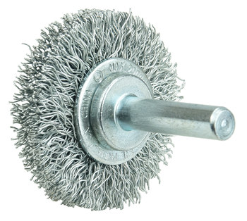 Weiler Wolverine 36208 Wheel Brush - 1-1/2 in Dia - Crimped Steel Bristle