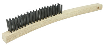 Weiler Steel Hand Wire Brush - 4.1 in Width x 13.5 in Length - 0.012 in Bristle Diameter - 44053