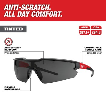 Milwaukee Safety Glasses 48-73-2054 - Red/Black - 60141