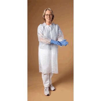 Picture of Microflex 67-100 White 2XL Spunbond Polypropylene Disposable General Purpose Lab Coat (Main product image)