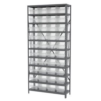Picture of Akro-Mils AS1279080SC Shelfmax 6500 lb Adjustable Clear Gray Powder Coated Steel 22 ga Open Fixed Shelving System (Main product image)