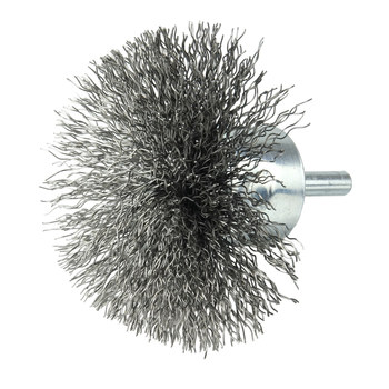 Weiler Steel Cup Brush - Unthreaded Stem Attachment - 3 in Diameter - 0.014 in Bristle Diameter - 10134