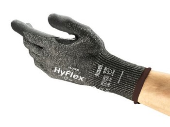 Picture of Ansell HyFlex FORTIX® 11-738 Gray/Black 9 INTERCEPT Yarn/Nitrile Full Fingered Cut Resistant Gloves (Main product image)