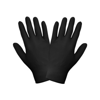 Global Glove 705BPF Black Medium Powder Free Disposable Gloves - Industrial Grade - 9 in Length - Rough Finish - 5 mil Thick - 705BPF/MD