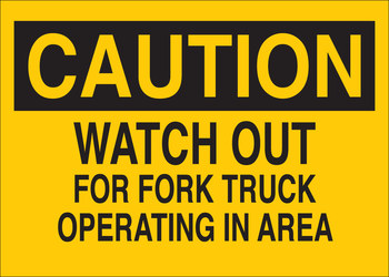 Picture of Brady B-401 Polystyrene Rectangle Yellow English Truck & Forklift Warehouse Traffic Sign part number 22940 (Main product image)