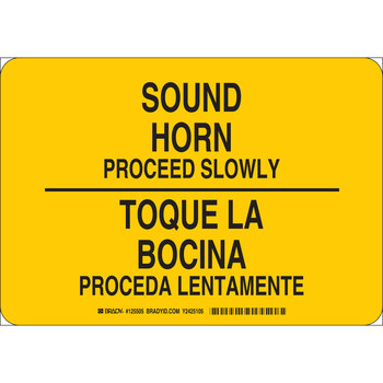 Picture of Brady B-555 Aluminum Rectangle Yellow English / Spanish Stop Signs, Traffic Control Signs & Banners Sign part number 125505 (Main product image)