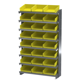 Picture of Akro-Mils APRS170Y APRS 400 lb Yellow Gray Powder Coated Steel 16 ga Single Sided Fixed Rack (Main product image)