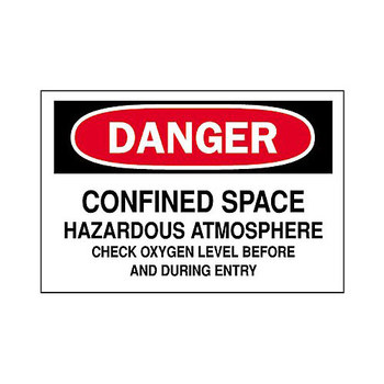 Picture of Brady B-555 Aluminum Rectangle White English Confined Space Sign part number 40994 (Main product image)