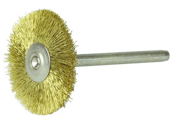 Weiler 26016 Wheel Brush - 1 in Dia - Crimped Brass Bristle
