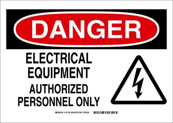 Picture of Brady B-401 Polystyrene Rectangle White English Electrical Safety Sign part number 131717 (Main product image)