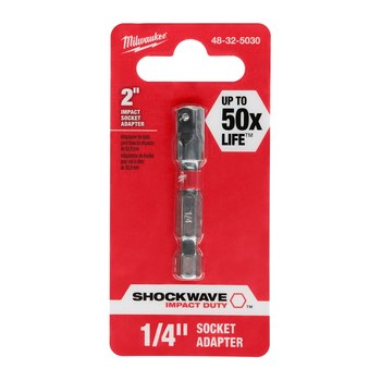 Milwaukee SHOCKWAVE Impact Hex Socket Adapter 48-32-5030 - 1.875 in Length - Proprietary Steel - 19503