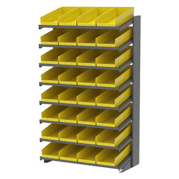 Picture of Akro-Mils APRS18158 APRS 900 lb Yellow Gray Powder Coated Steel 16 ga Single Sided Fixed Rack (Main product image)