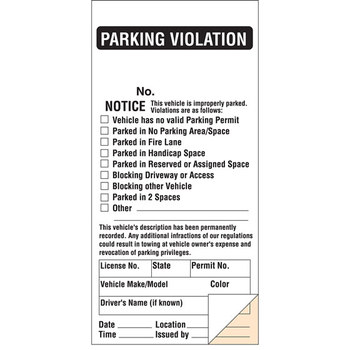 Picture of Brady 19339 Parking Violation Label (Main product image)