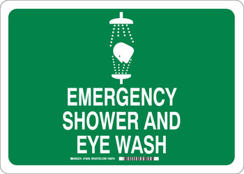 Picture of Brady B-120 Fiberglass Reinforced Polyester Rectangle English Shower Station Sign part number 73640 (Main product image)