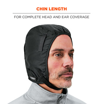 Ergodyne N-Ferno 6840 Black Universal Polyester Cold Weather Head Liner - Hook & Loop - 720476-16840