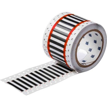 Picture of Brady Black Heat-Shrinkable Polyolefin Thermal Transfer 2HX-187-2-BK-3 Die-Cut Thermal Transfer Printer Sleeve (Main product image)