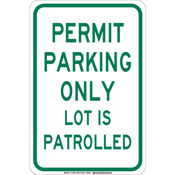 Picture of Brady B-555 Aluminum Rectangle White English Parking Restriction, Permission & Information Sign part number 129594 (Main product image)