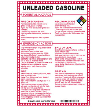 Picture of Brady B-120 Fiberglass Reinforced Polyester Rectangle White English Chemical Warning Sign part number 48895 (Main product image)