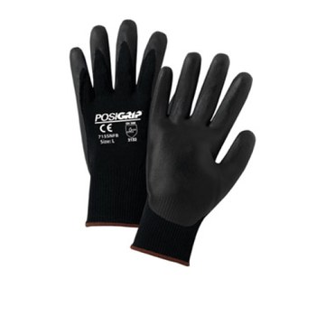 Picture of West Chester PosiGrip 715SNFB Black Medium Nylon Full Fingered Work Gloves (Main product image)