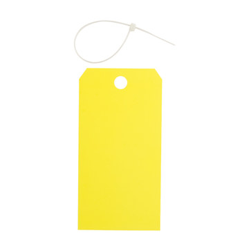 Picture of Brady Yellow Rectangle Polyester 65350 Blank Tag (Main product image)