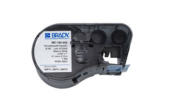 Picture of Brady Black on White Polyolefin Thermal Transfer MC-125-342 Continuous Thermal Transfer Printer Label Cartridge (Main product image)