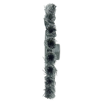 Weiler 08106 Wheel Brush - 6 in Dia - Knotted - Standard Twist Steel Bristle