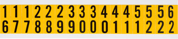 Picture of Brady 15 Series Black on Yellow Indoor / Outdoor Vinyl 15 Series 1520-# KIT Numbers Label Kit (Main product image)