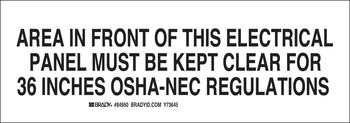 Picture of Brady B-401 Polystyrene Rectangle White English Electrical Safety Sign part number 122478 (Main product image)