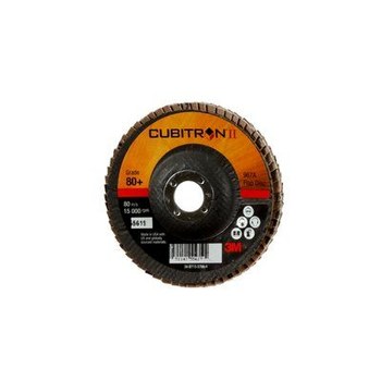3M Cubitron II 967A Type 29 Flap Disc 55619 - Ceramic Aluminum Oxide - 4 in - 80+ - Medium