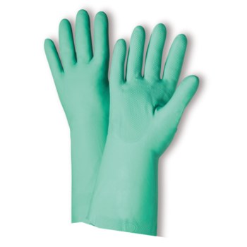 Picture of West Chester 33413 Green Medium Nitrile Unsupported Chemical-Resistant Gloves (Main product image)