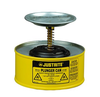 Picture of Justrite Yellow Steel 1 qt Safety Can (Main product image)