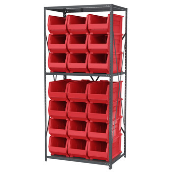 Picture of Akro-Mils AS2479287 Akrobin 6500 lb Adjustable Red Gray Powder Coated Steel 22 ga Open Fixed Shelving System (Main product image)