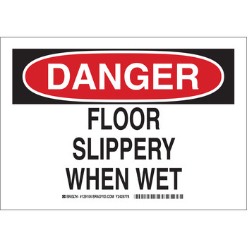 Picture of Brady B-302 Polyester Rectangle White English Fall Prevention Sign part number 129104 (Main product image)