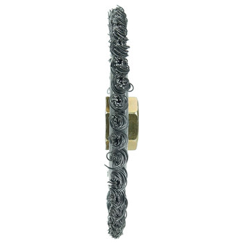Weiler Roughneck 08756 Wheel Brush - 5 in Dia - Knotted - Stringer Bead Steel Bristle
