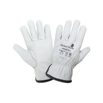 Global Glove CR3900 White Large Grain Goatskin Cut-Resistant Gloves - ANSI A5 Cut Resistance - CR3900-9(L)