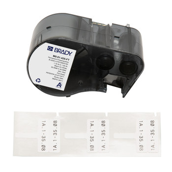 Picture of Brady WorkHorse Black on White Polypropylene Thermal Transfer M5-01-425-FT Wire and Cable Flag Labels (Main product image)