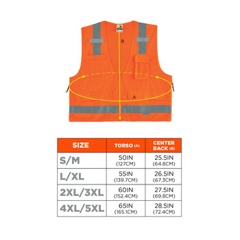 Ergodyne Glowear High-Visibility Vest 8250Z 21415 - Size Large/XL - High-Visibility Orange