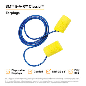 3M E-A-R Classic Ear Plugs 11001 - Size Medium